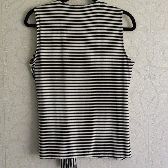 NWOT Vince Camuto Vibrations Striped Tie-Front Top Size M - Picture 4 of 5